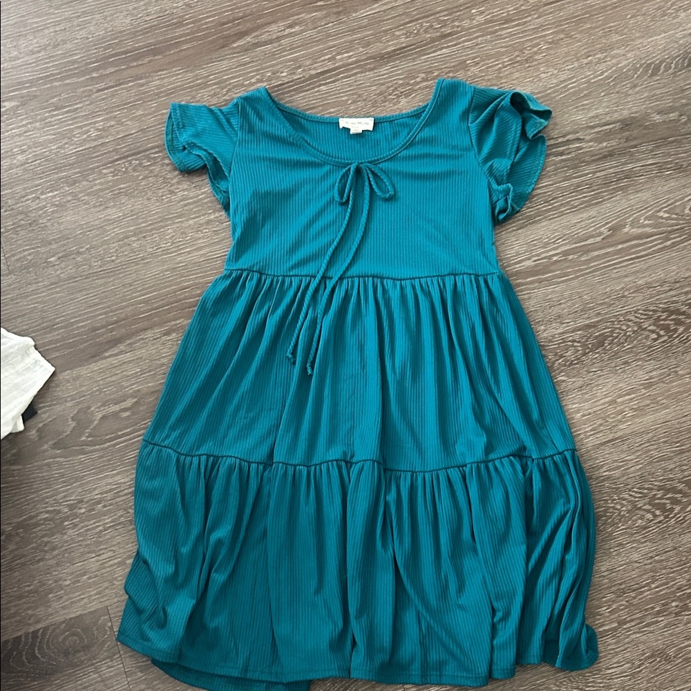 See You Monday Asymmetrical Blue Dress